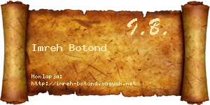 Imreh Botond névjegykártya